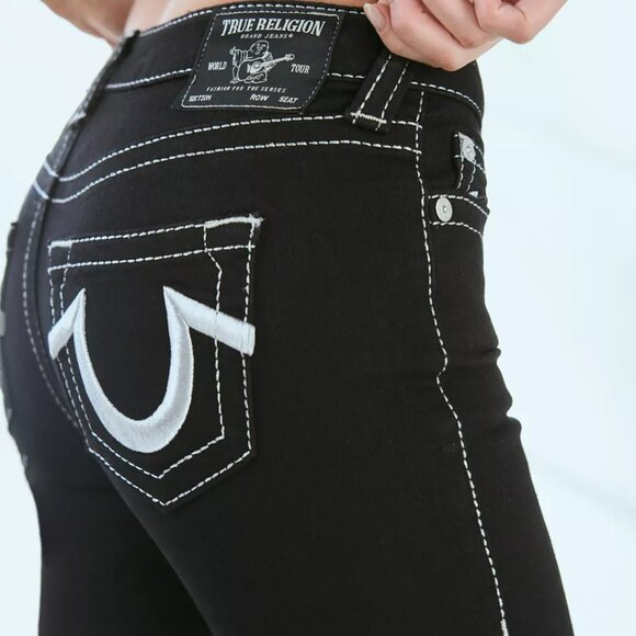 True Religion Denim - True Religion Billie Mid-Rise Big T Lurex Straight Jean 33 NWOT